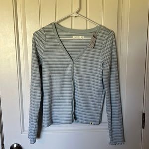NEW GIRLS ABERCROMBIE KIDS RIBBED CARDIGAN SIZE 15/16